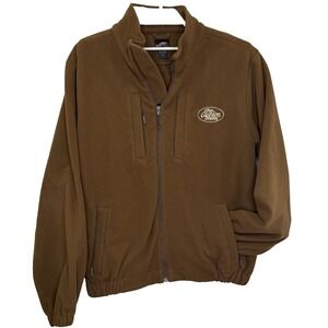 Natural Gear Fleece Jacket Mens Size XL Brown Full Zip Banded Hem Zip Pockets